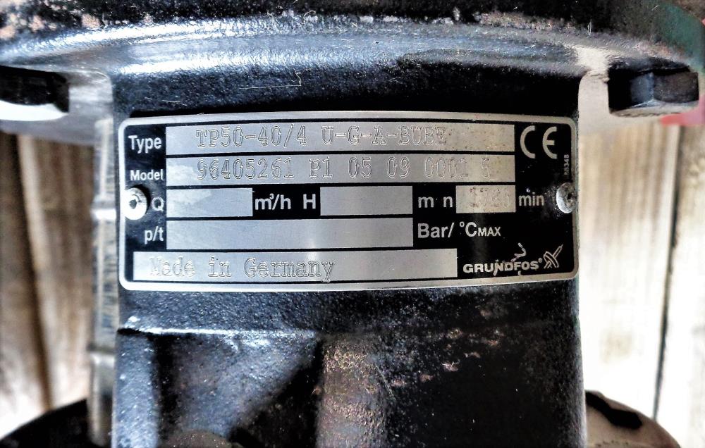 Grundfos 2" Inline Circulator Pump TP50-40/4 U-G-A-BUBE, 96405261